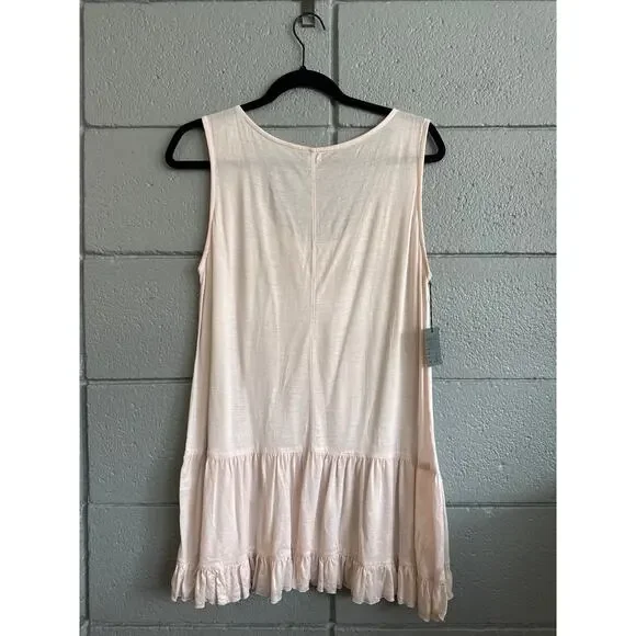 Just Jill Flounce Hem Peplum Light Pink Tank Top size M - Picture 3 of 3